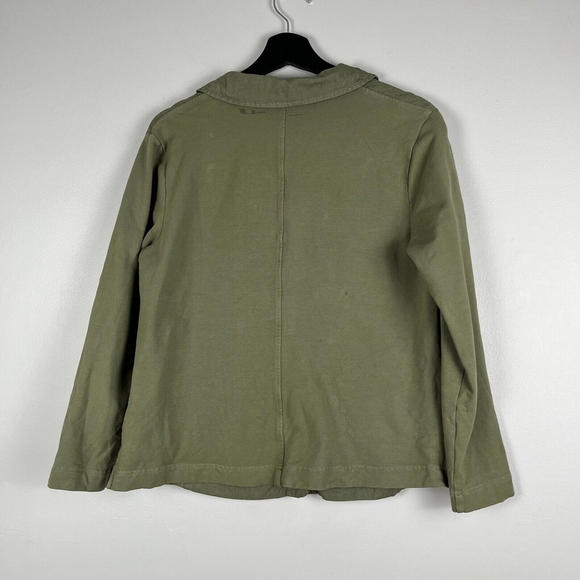 Olsen women button up shirt cotton linen army green size 40 - Picture 2 of 7